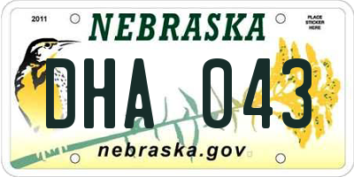 NE license plate DHA043
