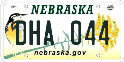 NE license plate DHA044