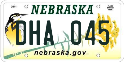 NE license plate DHA045