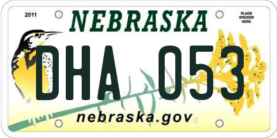 NE license plate DHA053