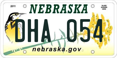 NE license plate DHA054