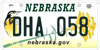 NE license plate DHA058