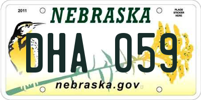 NE license plate DHA059