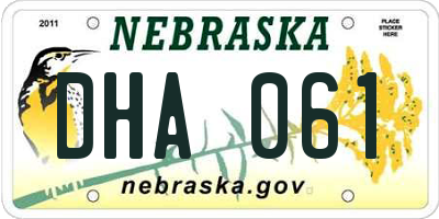 NE license plate DHA061