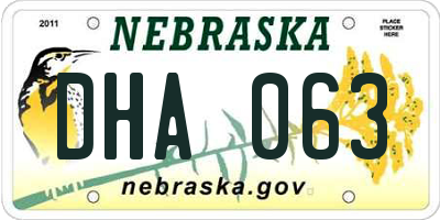 NE license plate DHA063