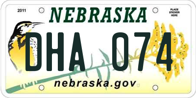 NE license plate DHA074