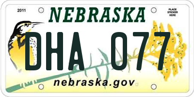 NE license plate DHA077