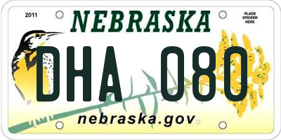 NE license plate DHA080