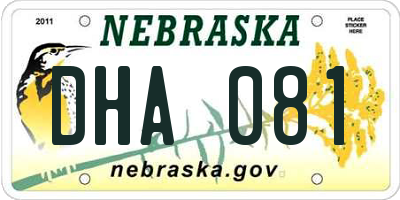 NE license plate DHA081