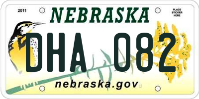 NE license plate DHA082