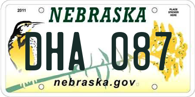 NE license plate DHA087