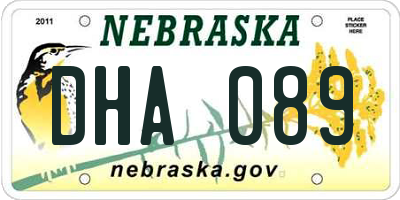 NE license plate DHA089