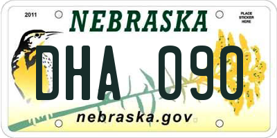 NE license plate DHA090