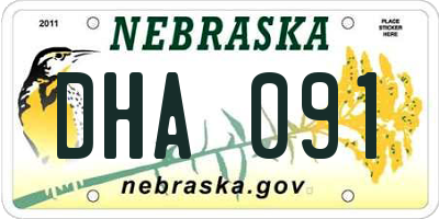 NE license plate DHA091