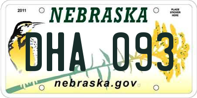 NE license plate DHA093