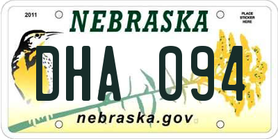 NE license plate DHA094