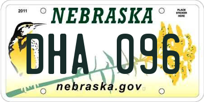 NE license plate DHA096