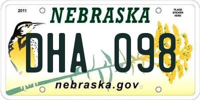 NE license plate DHA098