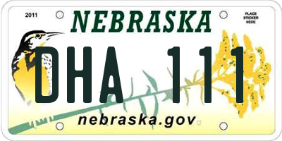 NE license plate DHA111
