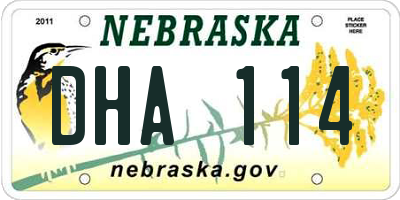 NE license plate DHA114