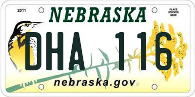 NE license plate DHA116