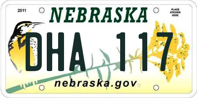 NE license plate DHA117