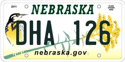 NE license plate DHA126