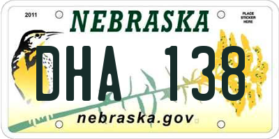 NE license plate DHA138