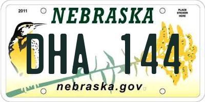 NE license plate DHA144