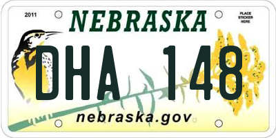 NE license plate DHA148