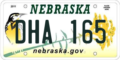 NE license plate DHA165