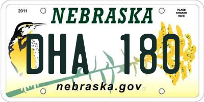 NE license plate DHA180