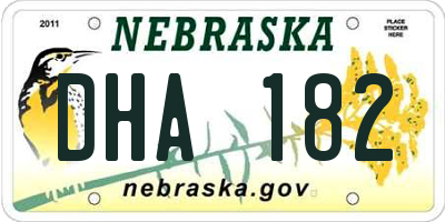 NE license plate DHA182