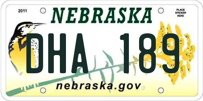 NE license plate DHA189