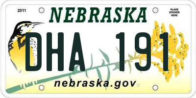 NE license plate DHA191