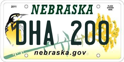 NE license plate DHA200