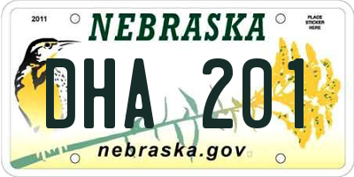 NE license plate DHA201