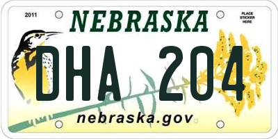 NE license plate DHA204