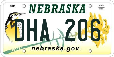NE license plate DHA206