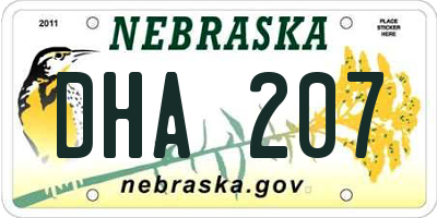 NE license plate DHA207