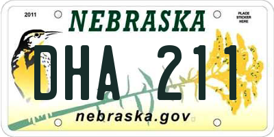 NE license plate DHA211