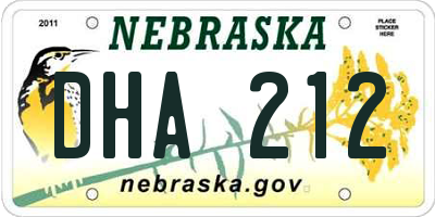 NE license plate DHA212