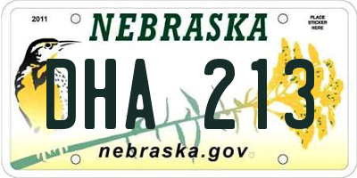 NE license plate DHA213