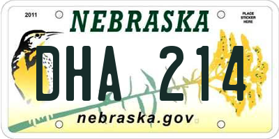 NE license plate DHA214