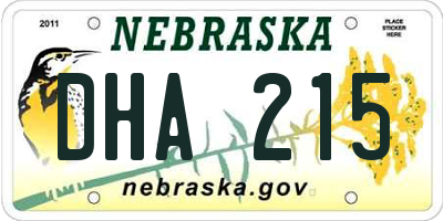 NE license plate DHA215