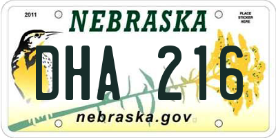 NE license plate DHA216