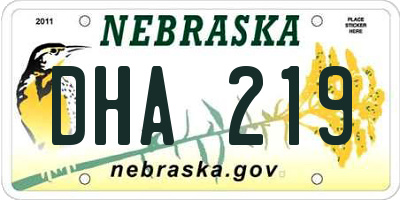 NE license plate DHA219