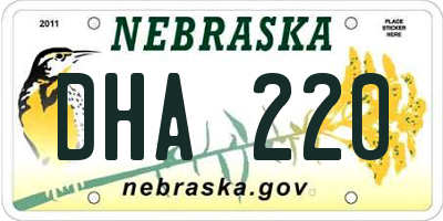 NE license plate DHA220
