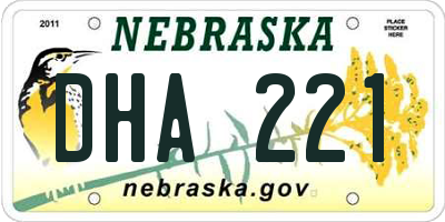 NE license plate DHA221