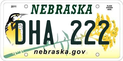 NE license plate DHA222